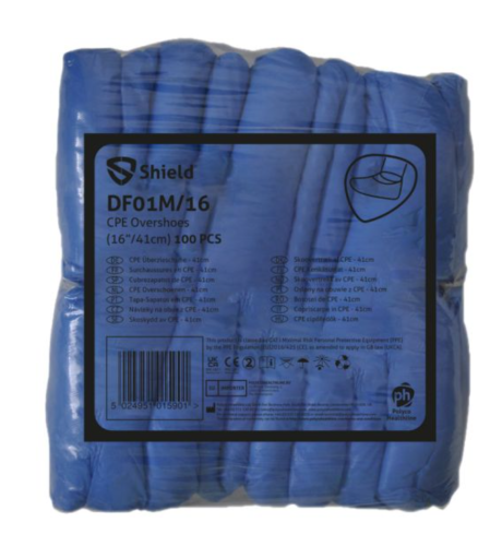 Shield Size 14" CPE Overshoes Blue Case 2000 – Overshoes | Polyco Healthline | Buywise Group | Workplace Supplies, Office Furniture & Workwear