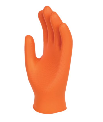 Finite Premium Orange Grip Nitrile Gloves Large Pk100