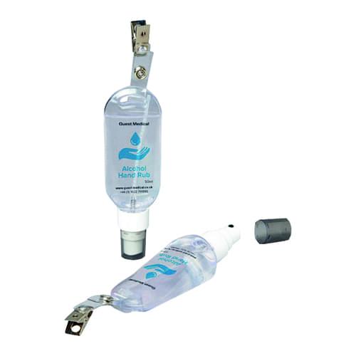 Guest Medical Alcohol Hand Rub Bottle with Spray Head and Clip 50ml