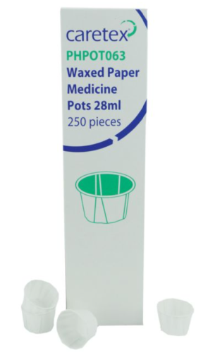 Caretex Wax Paper Medicine Pot  Pk250 – Wax Medicine Pots | Polyco Healthline | Buywise Group | Workplace Supplies, Office Furniture & Workwear