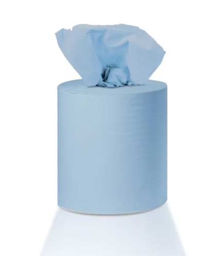 Sirius 2ply Blue Laminated and Embossed Centrefeed Roll 400 Sheet