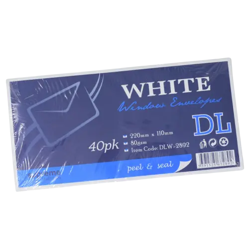 ENVELOPE DL WHITE WINDOW 40PK (DLW-2892)