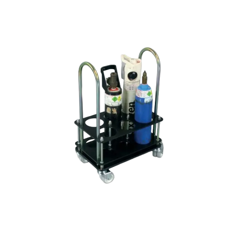 Multi-Cylinder Medical Transport Trolley | 6 x 100mm Diameter Bottles (Compact Design)