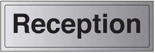 ValueX General Door Reception Sign 300mm x 100mm Self Adhesive Aluminium Effect Office Door Plaque Signage