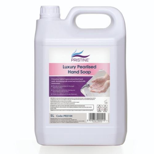 PRISTINE Luxury Pearlised Hand Soap 5 Litre – Moisturising Hand Wash Refill for Commercial & Workplace Use