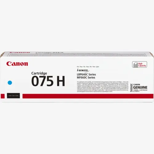 Canon 075 H Cyan Toner Cartridge – 6368C002 – High Yield – Genuine Canon Toner for i-SENSYS MF664Cdw