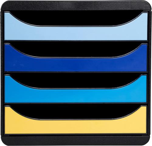 Exacompta Bee Blue 4 Drawer A4+ Desktop Filing Box Recycled Storage Organiser 3104202D
