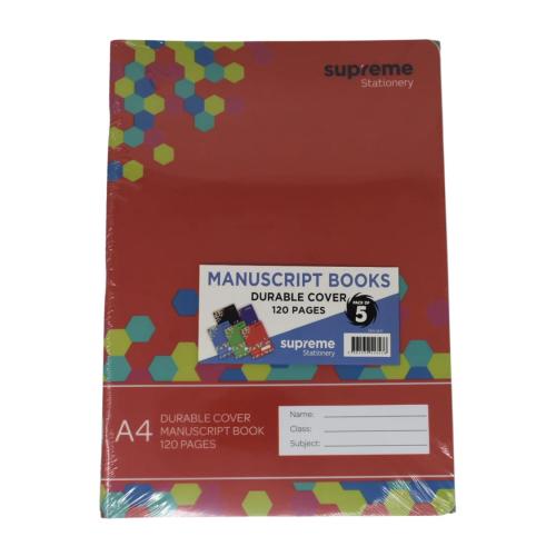 Supreme Durable Manuscript A4 Book 120 Page DMS-3347 Durable, Wipe-Clean for Long-Lasting Use