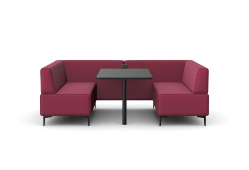 OBAN SOCIAL Four Seat Low Back Booth With Table