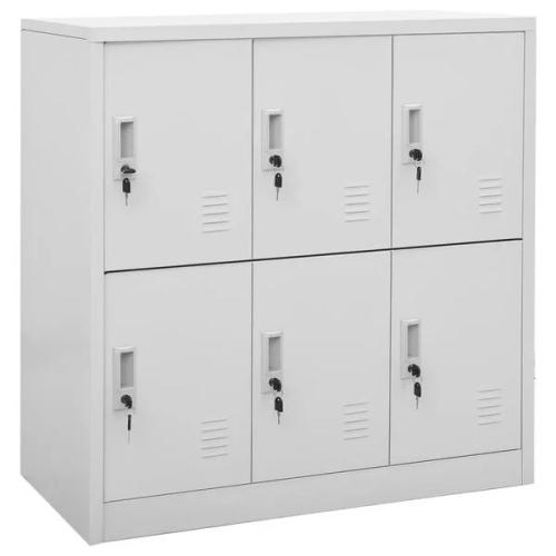 Bisley Primary Nest of 3 Lockers – 6 Door Metal Locker (PLHT1330302) with AB Key Lock