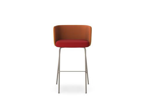 KB-NOMA | High Stool with Low Back and Upholstered Seat | Customizable Options