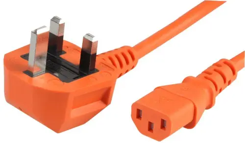 Pro Elec PEL00798 Lead UK Plug 5A to C13 Orange 3 m