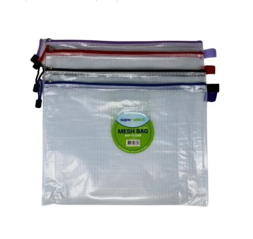 Super Select A4 Mesh Zip Bag MB-8823 Document Storage Pouch Filing Bag