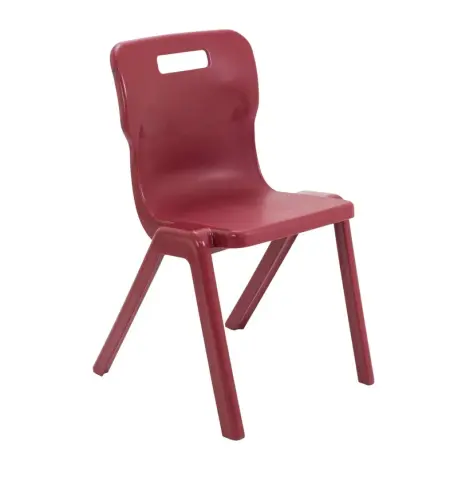 Titan One Piece Classroom Chair 482x510x829mm Burgundy - Size 6