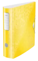 Leitz 180° Active WOW Light Polyfoam Lever Arch File 80mm A4 Yellow Pack of 5 11060016