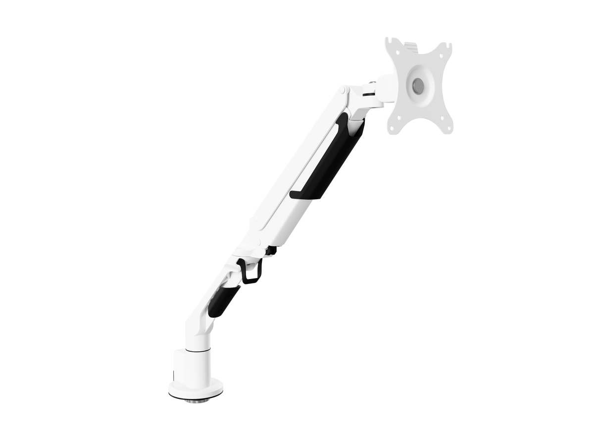 EMMA Single Monitor Arm | Heavy-Duty Gas Spring | White
