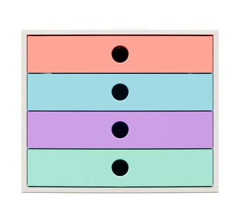 Exacompta Candy Tidy Filibox Filing Module, 4 Drawers - Assorted colour
