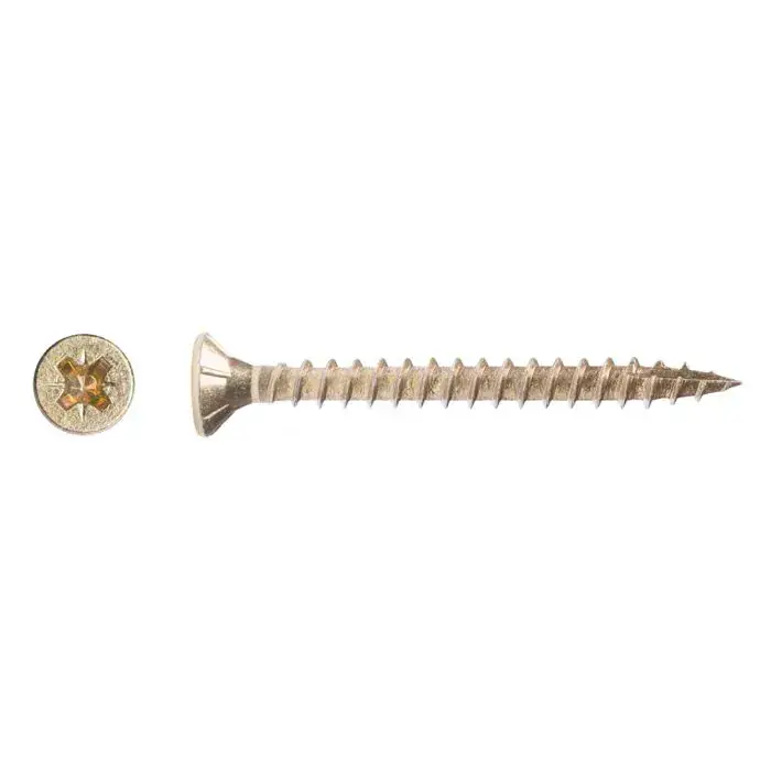 Rawlplug R-QCP-4050 Chipboard Wood Screws – 4.0 x 50mm, PZ2, Zinc Plated (Box of 200)