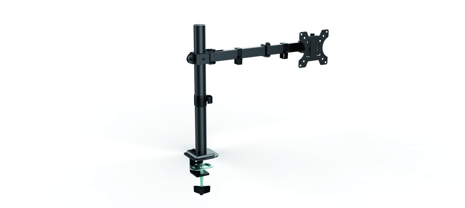 Core Single Monitor Arm – Black Ergonomic Desk Mount