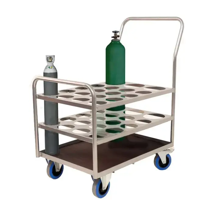 Multi-Capacity Medical Gas Cylinder Trolley for 19-Bottle Hybrid Storage | 120kg Capacity