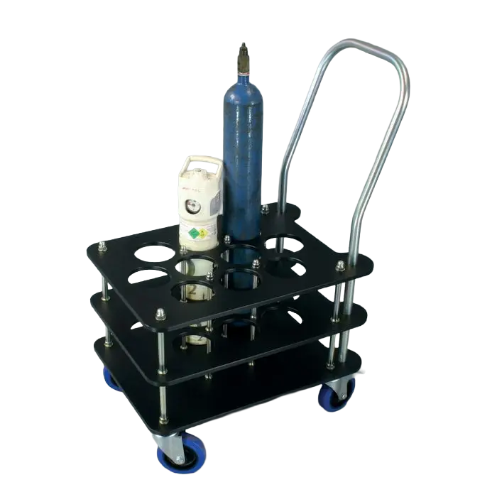 Multi-Cylinder Medical Transport Trolley for 10 x 100mm Diameter Bottles | 110kg Capacity