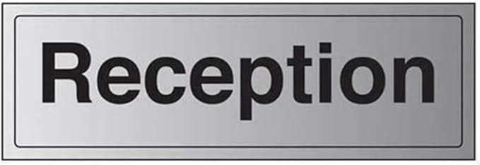 ValueX General Door Reception Sign 300mm x 100mm Self Adhesive Aluminium Effect Office Door Plaque Signage