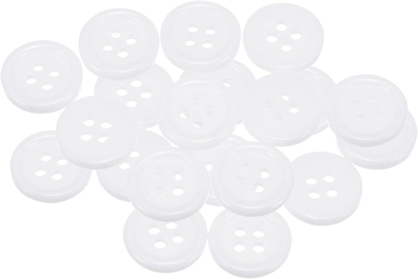 ValueX 20L White Resin Sewing Buttons 12.5mm (1/2") 4 Hole Craft & Clothing Replacement Buttons – Pack of 20