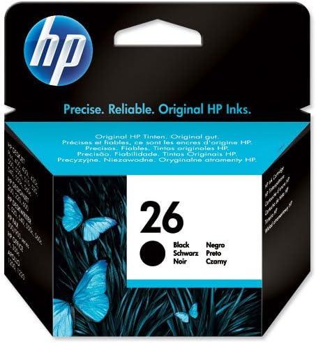 HP Hewlett Packard No. 26 Inkjet Cartridge Page Life 800pp 40ml Black Ref 51626AE