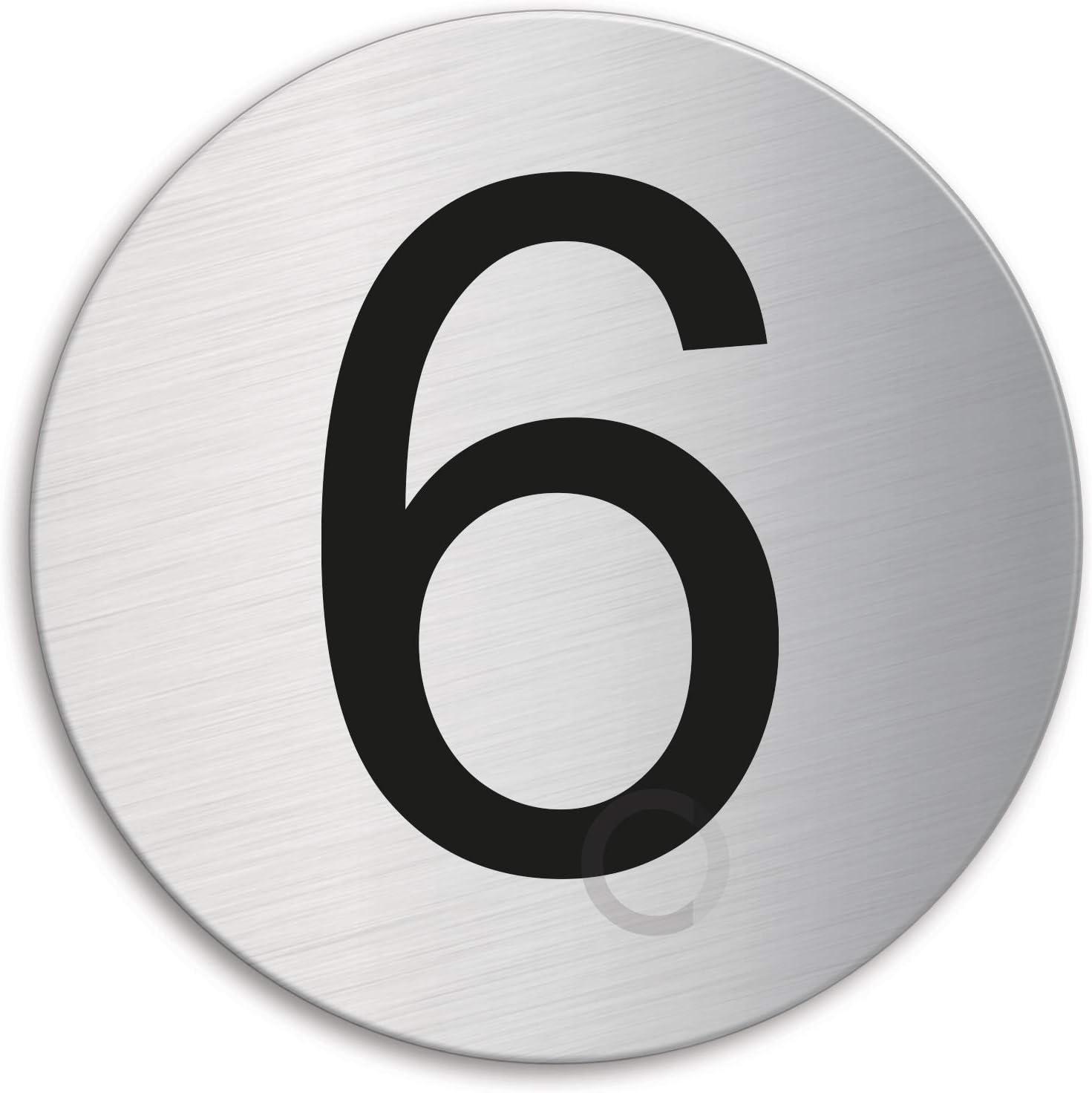 ValueX Door Number 6 Stainless Steel dia.75 mm brushed self-adhesive 39076