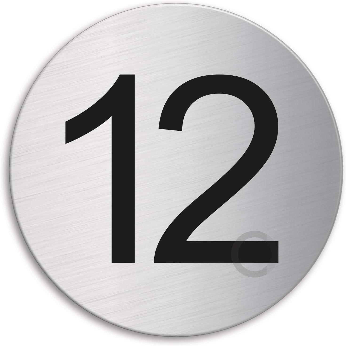 ValueX Door Number 12 Stainless Steel dia.75 mm brushed self-adhesive 40082