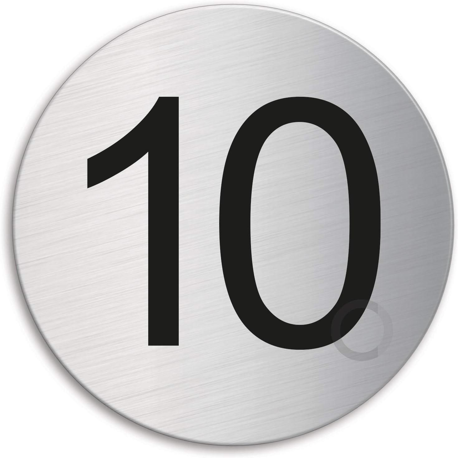 ValueX Door Number 10 Stainless Steel dia.75 mm brushed self-adhesive 40080