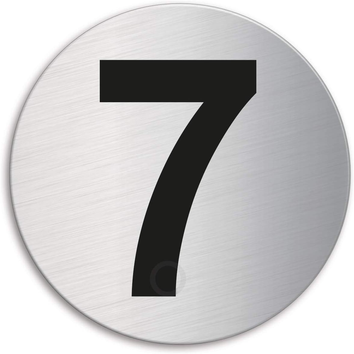 ValueX Door Number 7 Stainless Steel dia.60mm brushed self-adhesive 7294-7