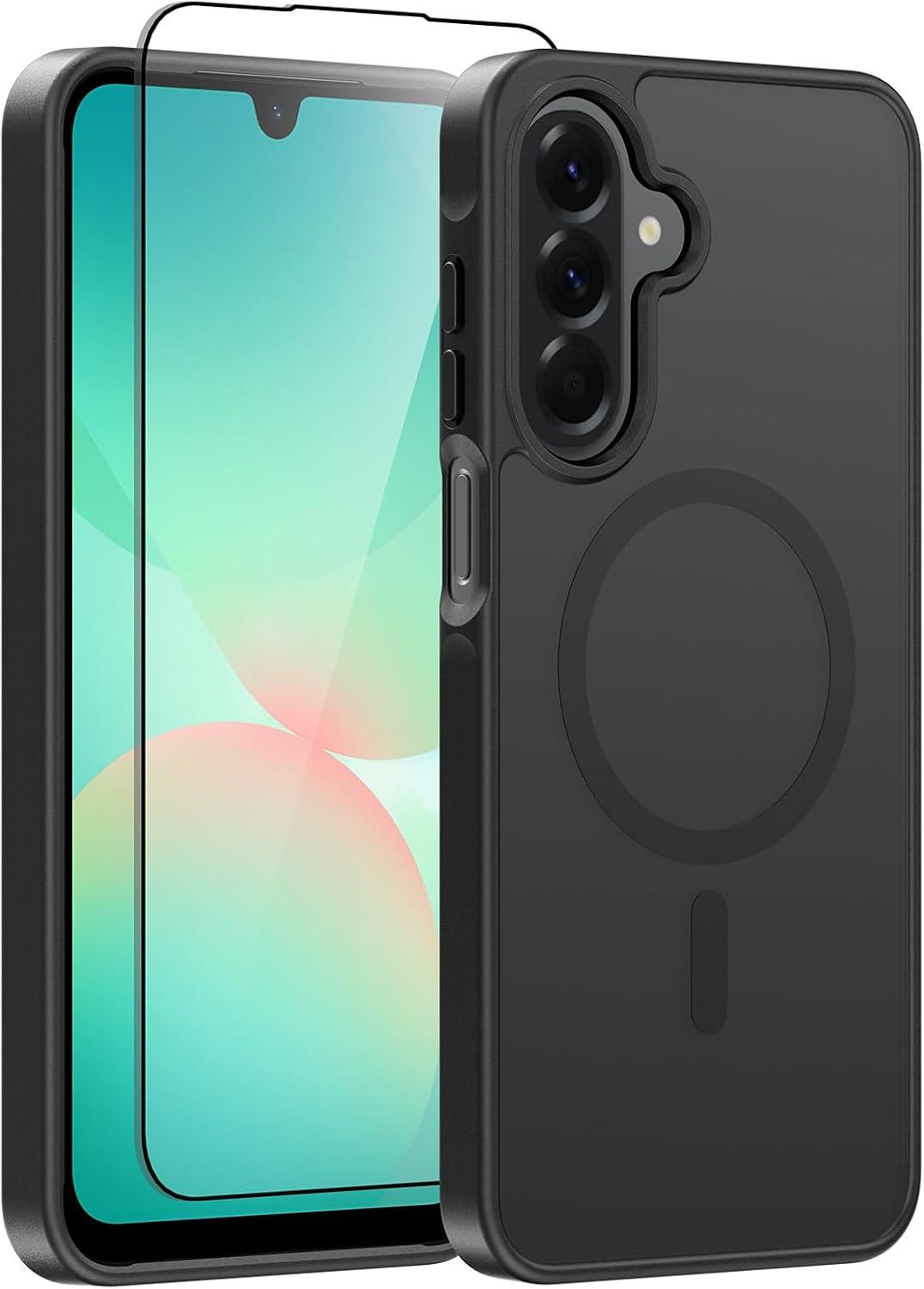 ValueX Samsung Galaxy A16 5G Magnetic Phone Case Black | Military Grade Shockproof Slim Matte Cover with Full Camera Protection