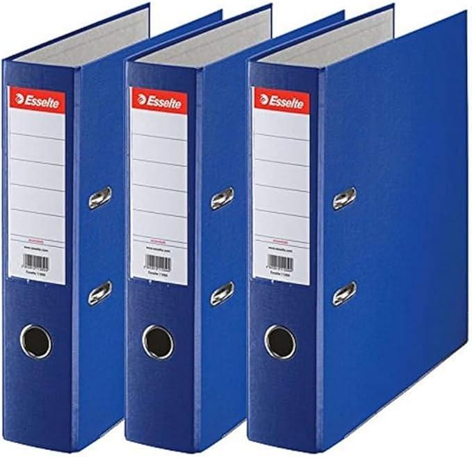 Esselte Lever Arch File, Essential A4, PP 75mm. 3pcsm Blue - 624291