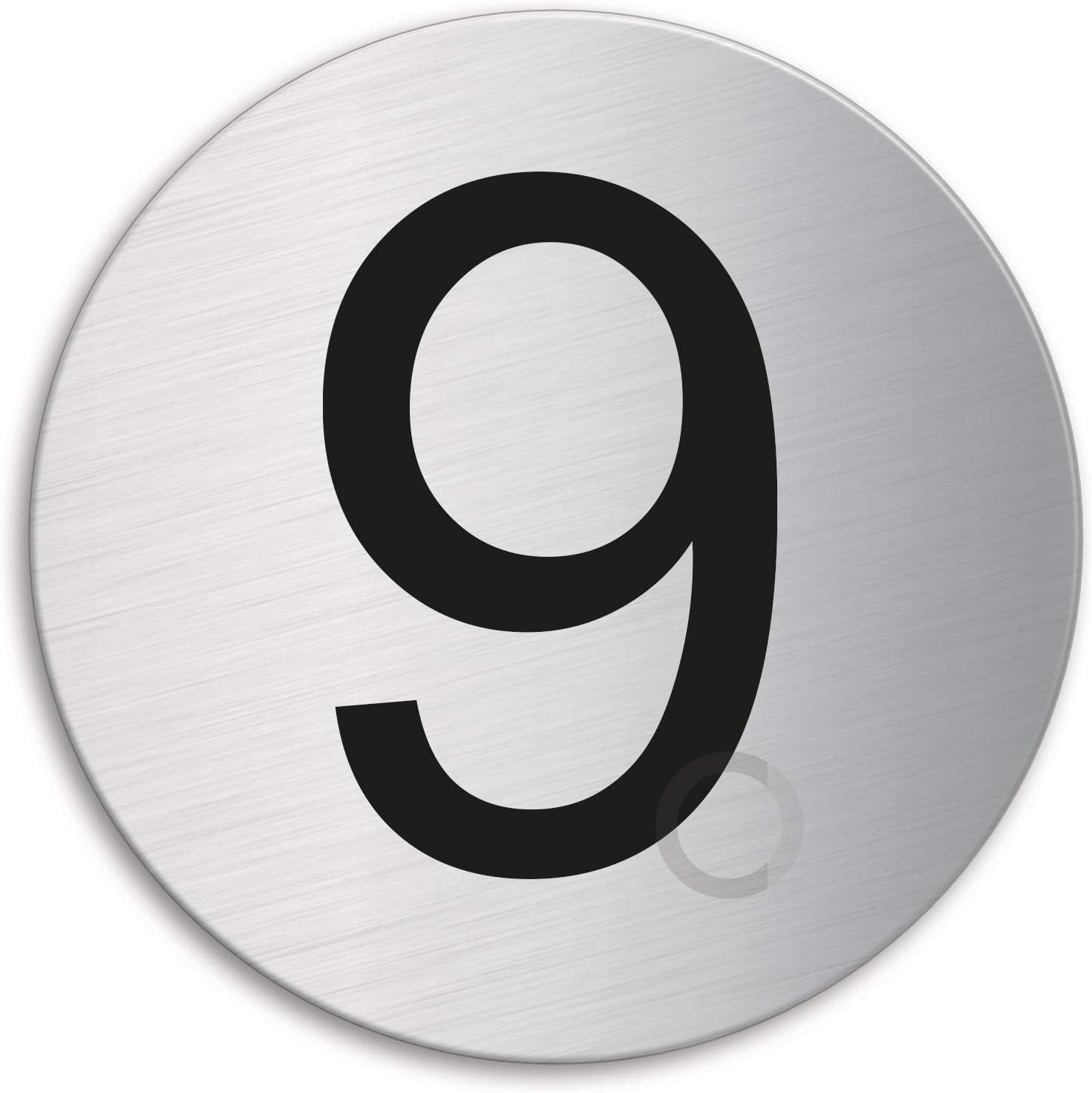 ValueX Door Number 9 Stainless Steel dia.75 mm brushed self-adhesive 39079