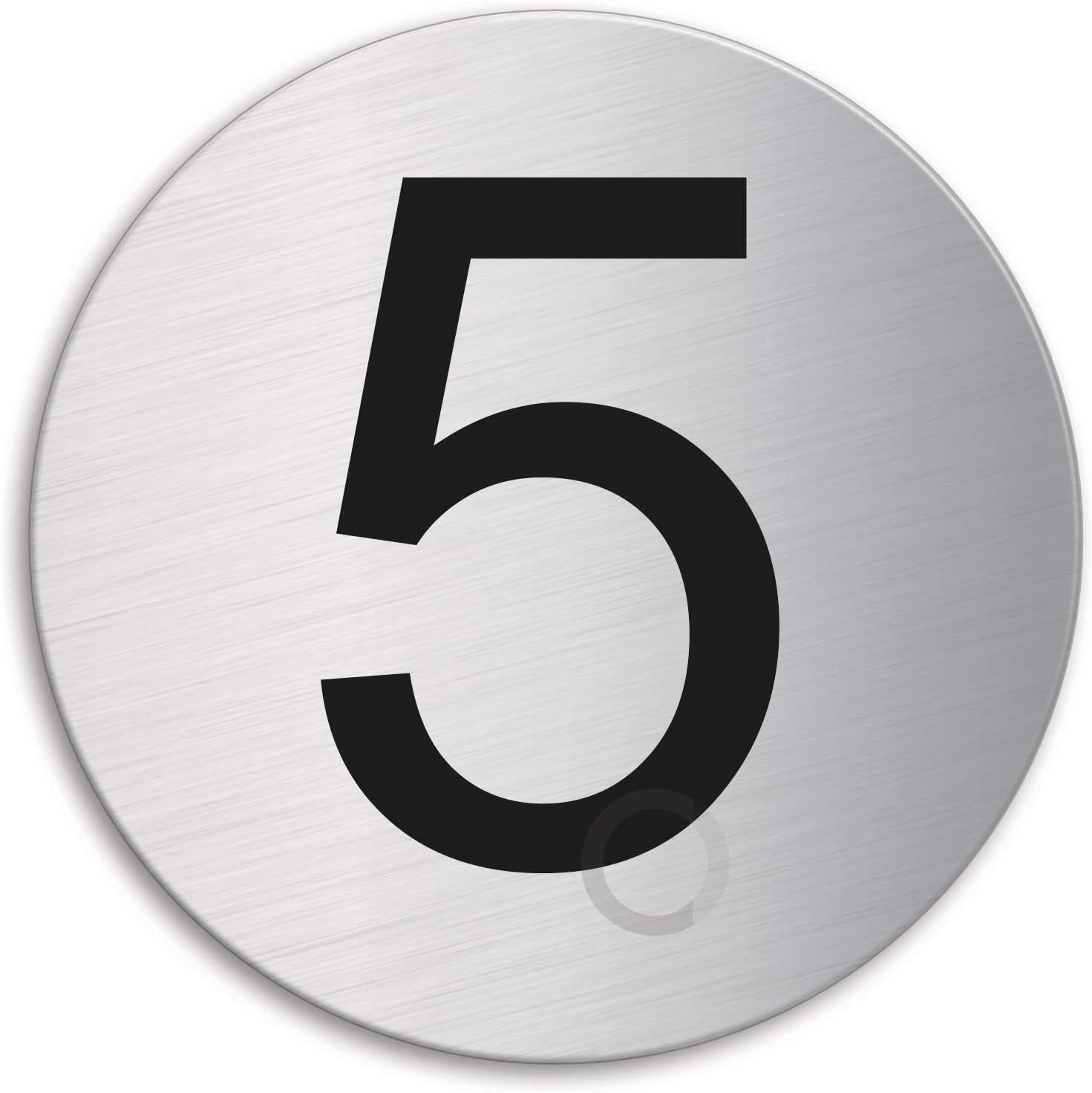 ValueX Door Number 5 Stainless Steel dia.75 mm brushed self-adhesive 39075