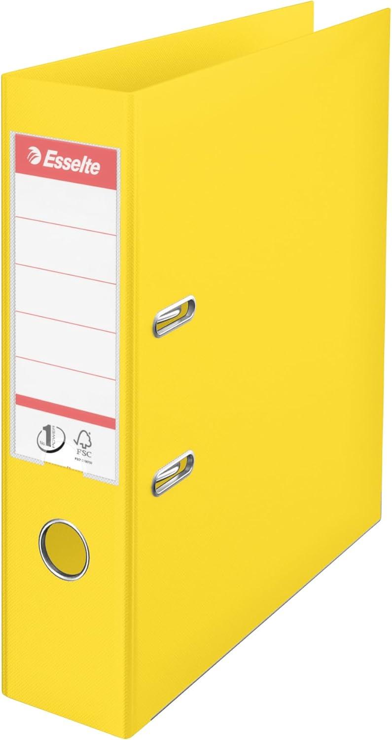 Esselte 75mm Lever Arch File Polypropylene yellow A4 (Pack of 10) 624069