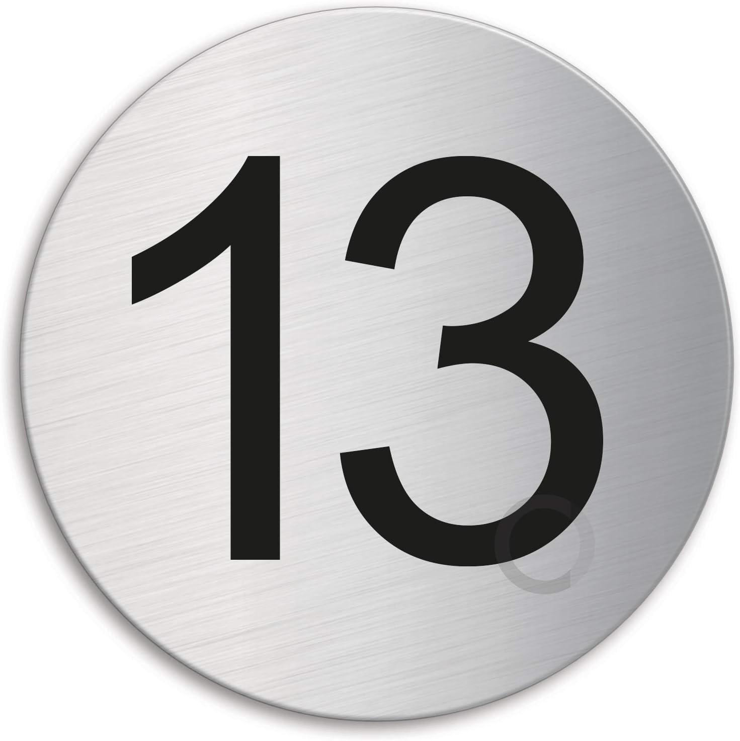 ValueX Door Number 13 Stainless Steel dia.75 mm brushed self-adhesive 40083
