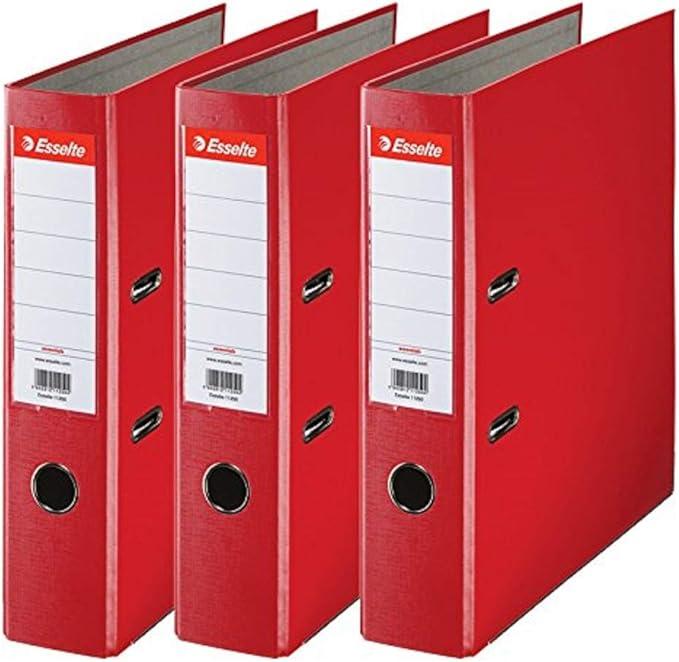 Esselte Lever Arch File, Essential A4, PP 75mm. 3pcsm Red- 624292