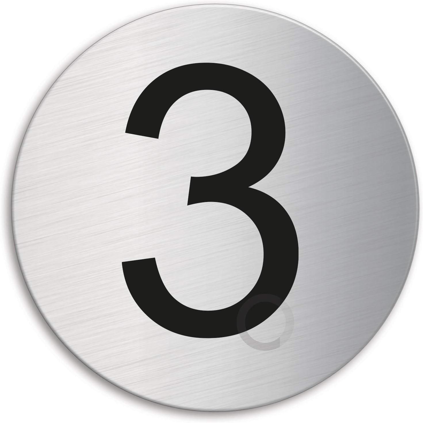 ValueX Door Number 3 Stainless Steel dia.75 mm brushed self-adhesive 39073