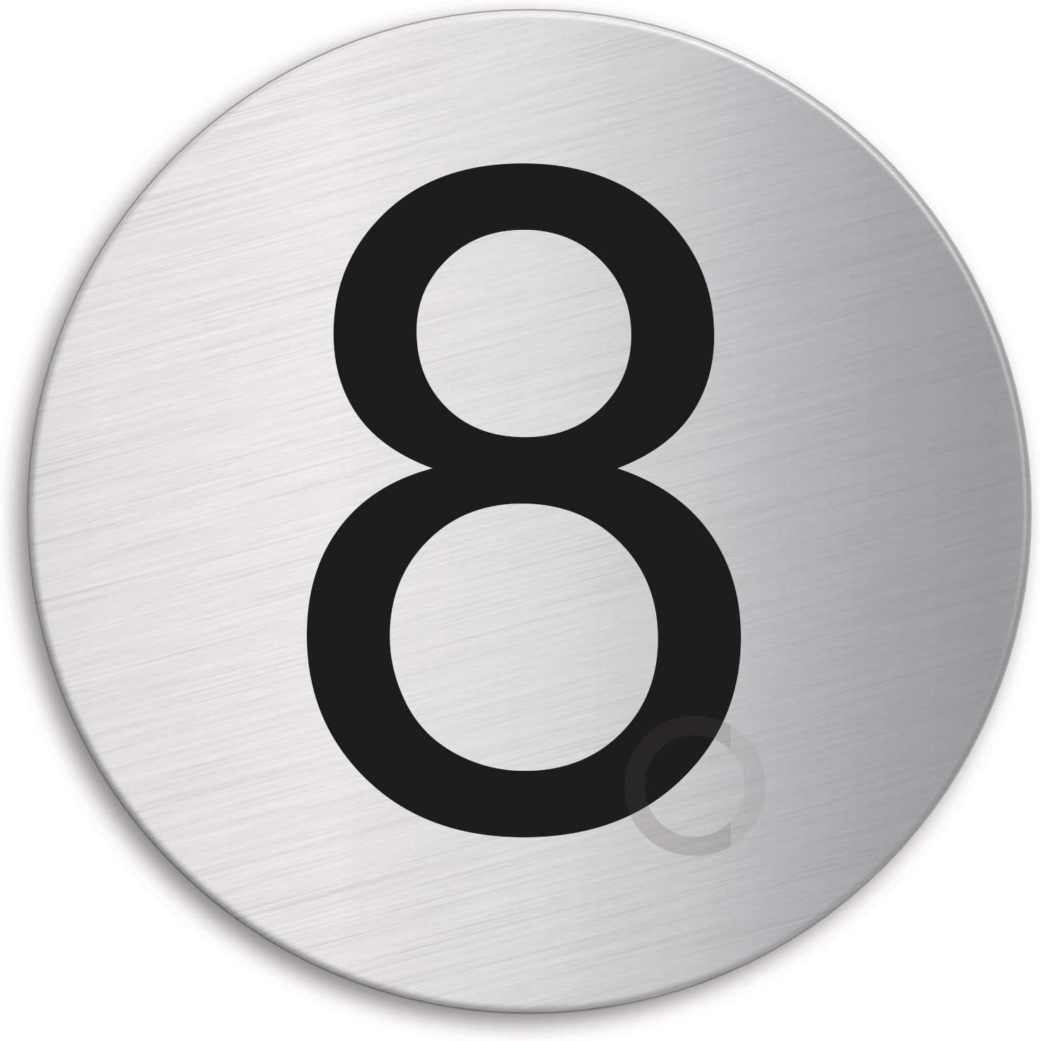 ValueX Door Number 8 Stainless Steel dia.75 mm brushed self-adhesive 39078