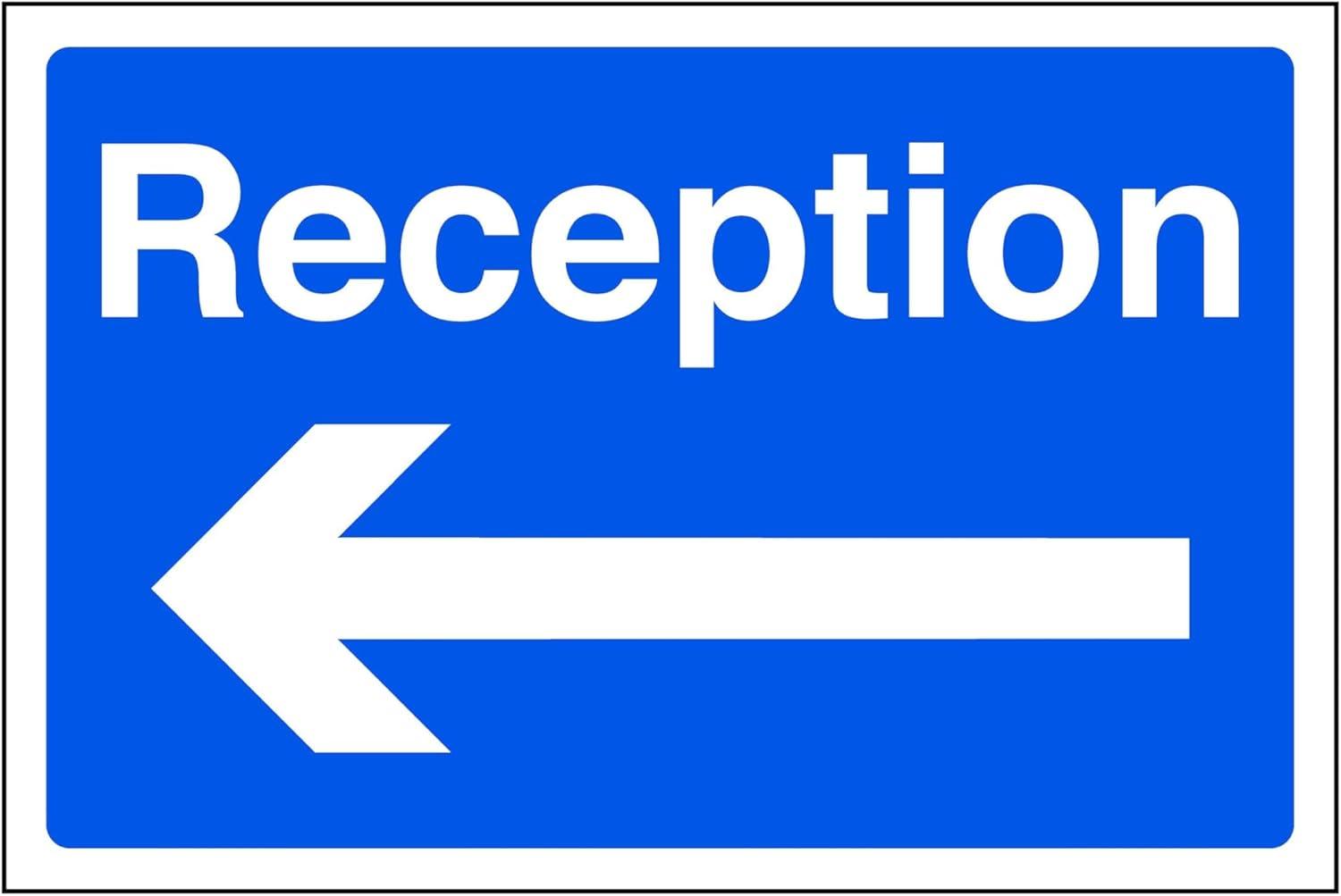 "Arrow Left" Reception Safety Sign – Aluminum Dibond (200 x 150mm)