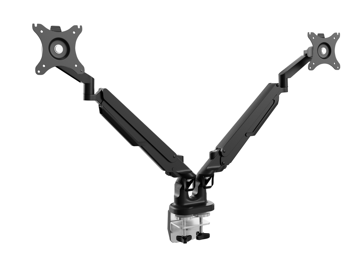EMMA Dual Monitor Arm | Heavy-Duty Gas Spring | Black