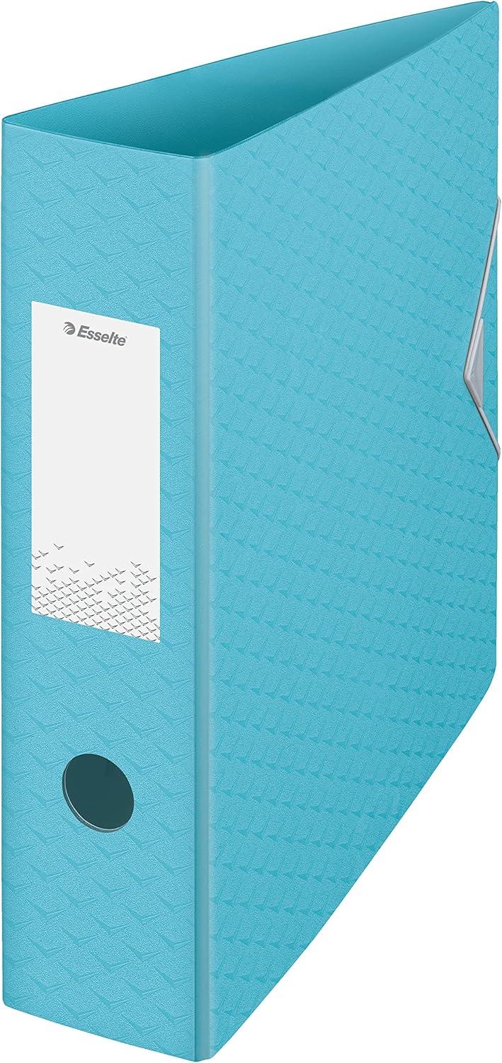 Esselte Lever Arch File, 500 Sheet Capacity, 82mm Spine, Lightweight A4 Folder, Home/Office Use, Embossed Pattern, Colour'Breeze Range, Blue, 626217 (Pack of 5)