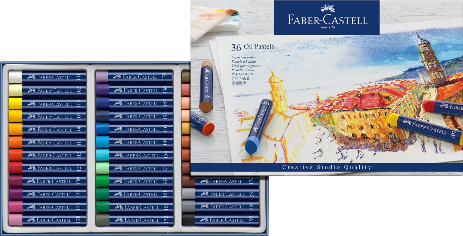 Faber-Castell Oil pastels, cardboard wallet of 36 127036