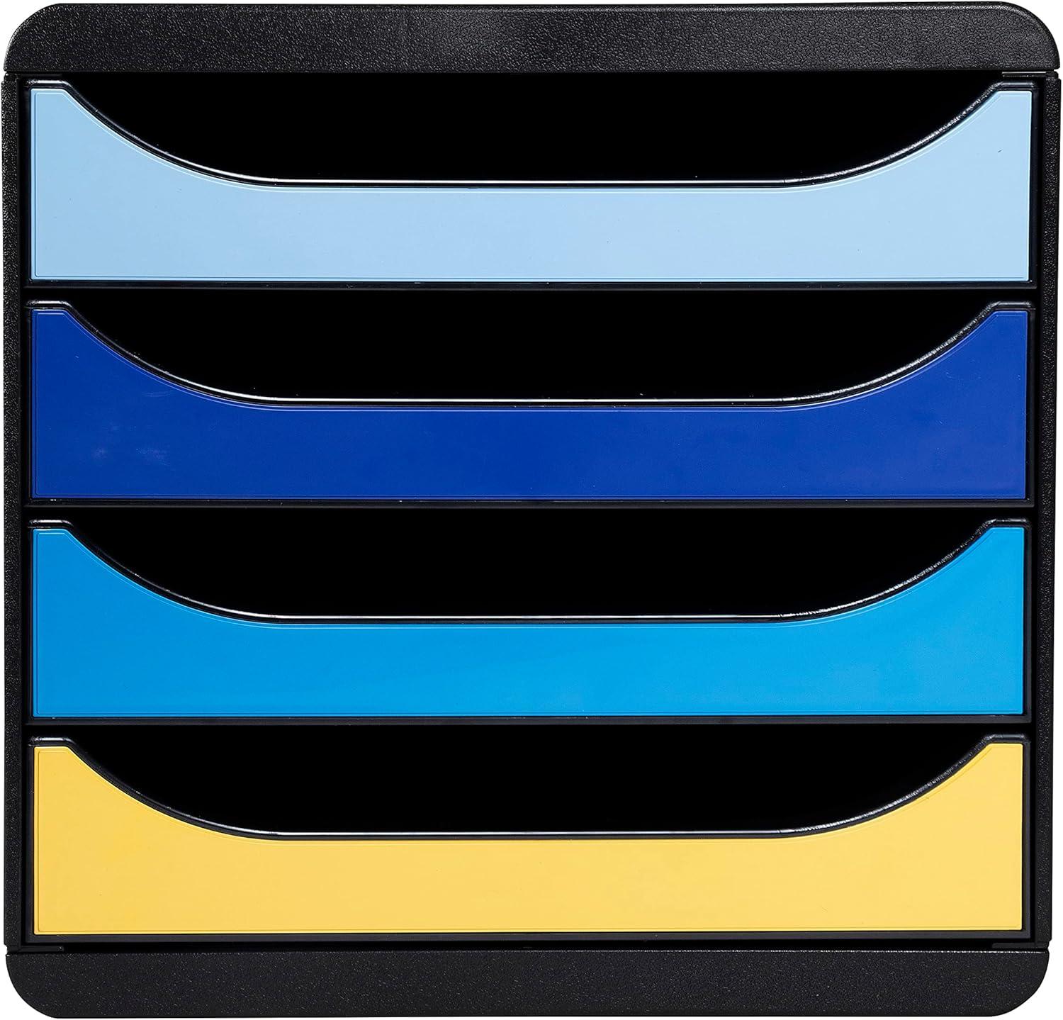 Exacompta Bee Blue 4 Drawer A4+ Desktop Filing Box Recycled Storage Organiser 3104202D