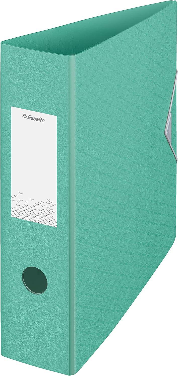 Esselte - Lever Binder, Capacity 500 Sheets, 82 mm Spine, A4 Lightweight, Home/Office, Textured Design, Colour'Breeze Range, Green, 626218