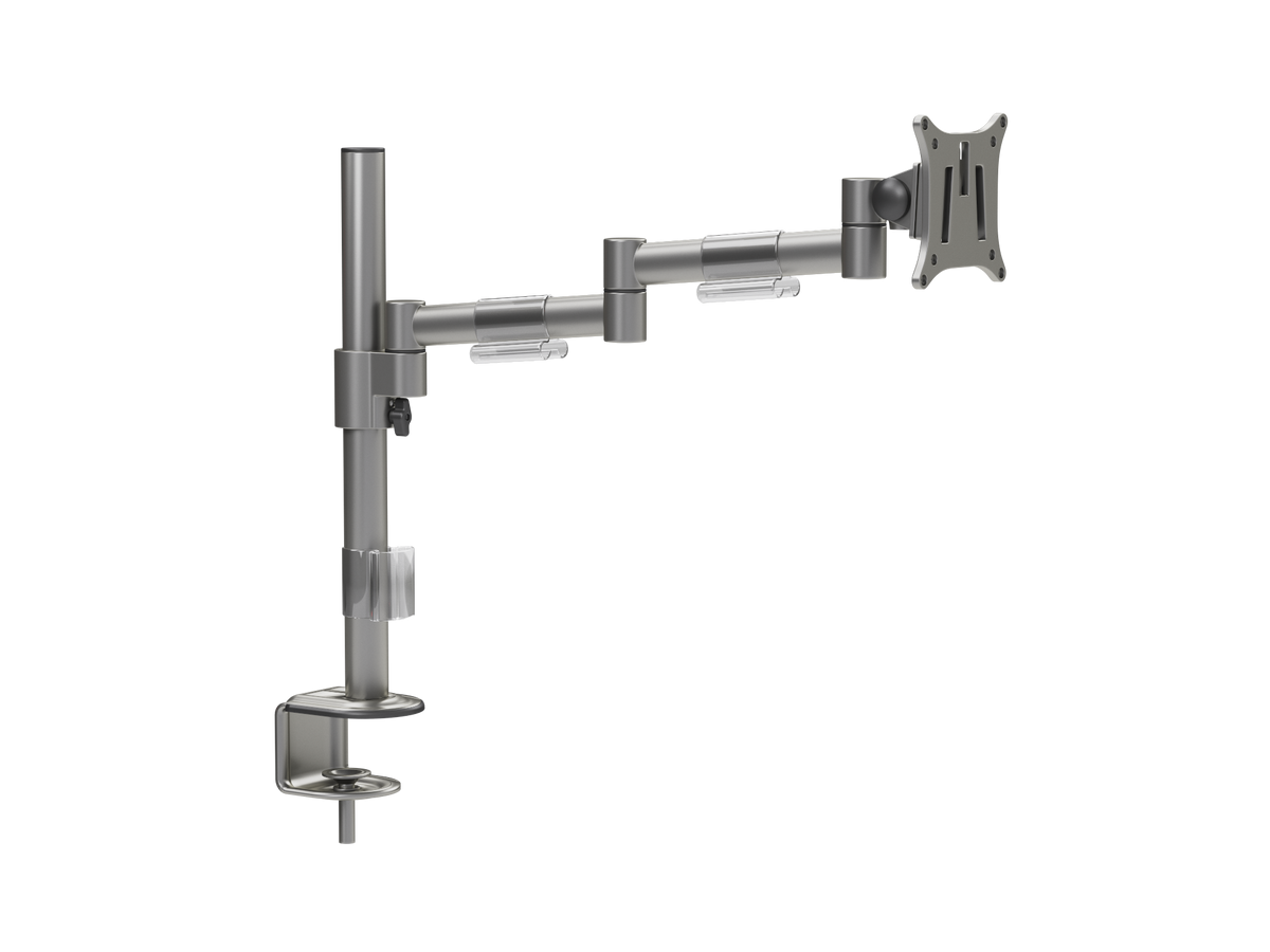Leap M100 Single Monitor Arm Silver - VESA Compatible Arm - Silver