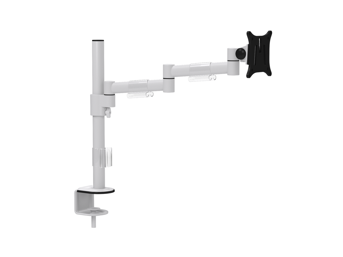 Leap M100 Single Monitor Arm - VESA Compatible Arm - White