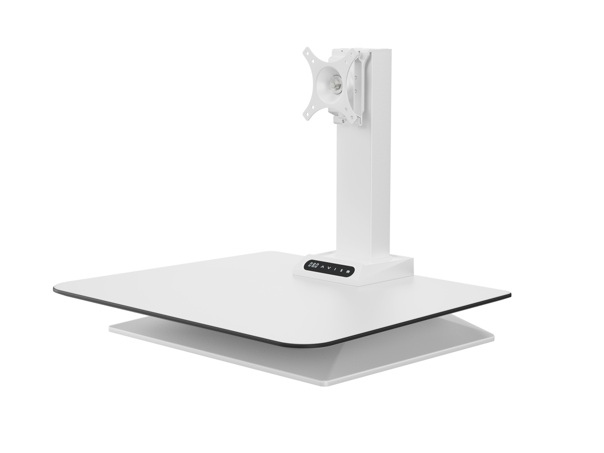 Leap White Desk Converter Sit-Stand Workstation - Single Monitor